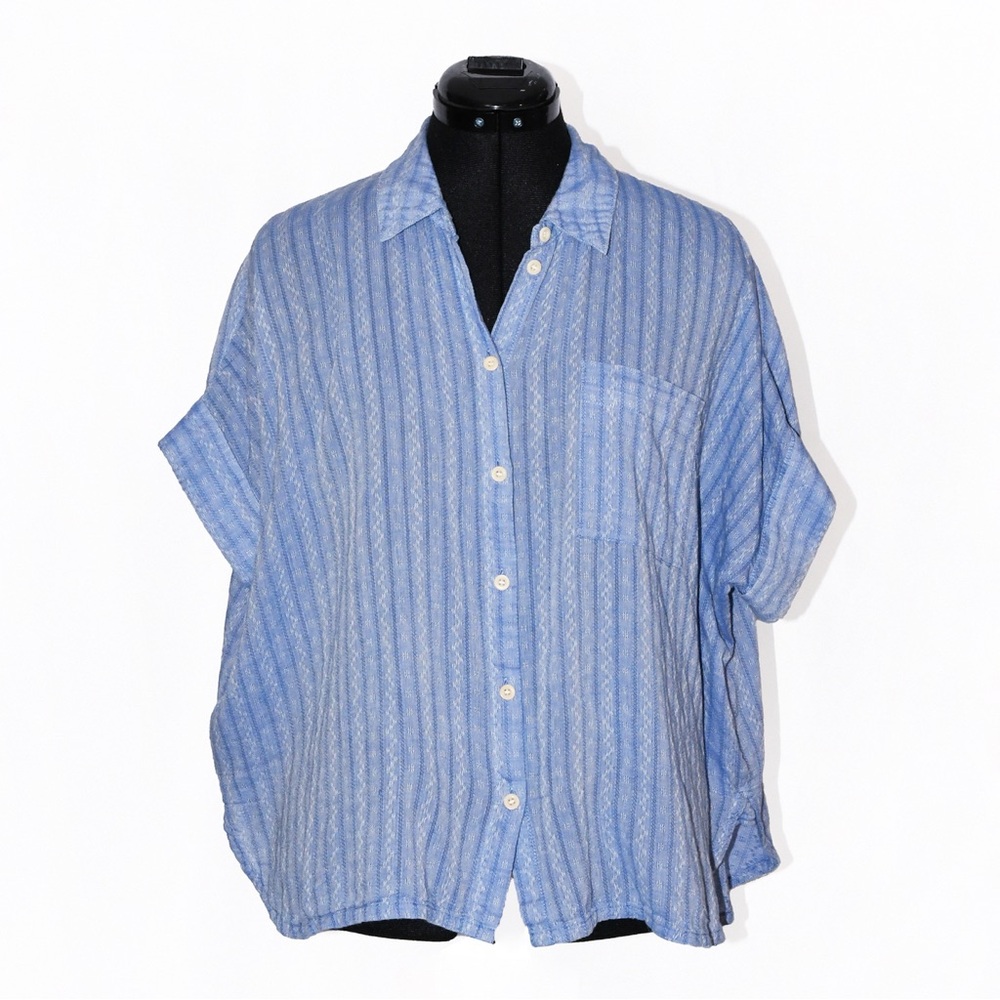 Madewell Blue Striped Button Down Shirt